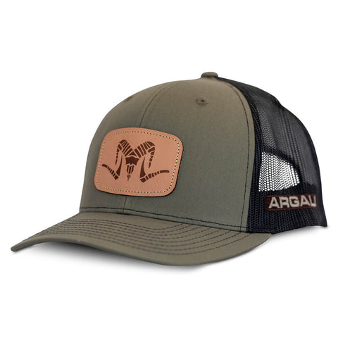 Argali Leather Patch Olive Green Hat